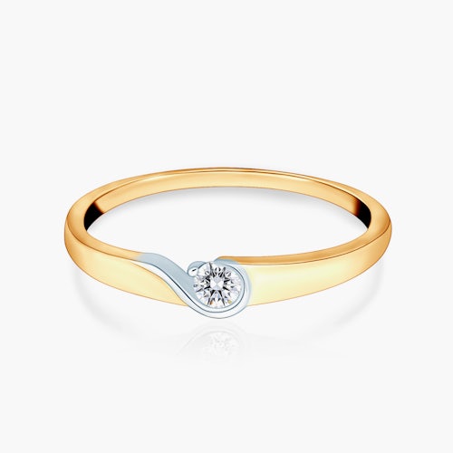 Pierścionek zaręczynowy SAVICKI: dwukolorowe złoto, diament